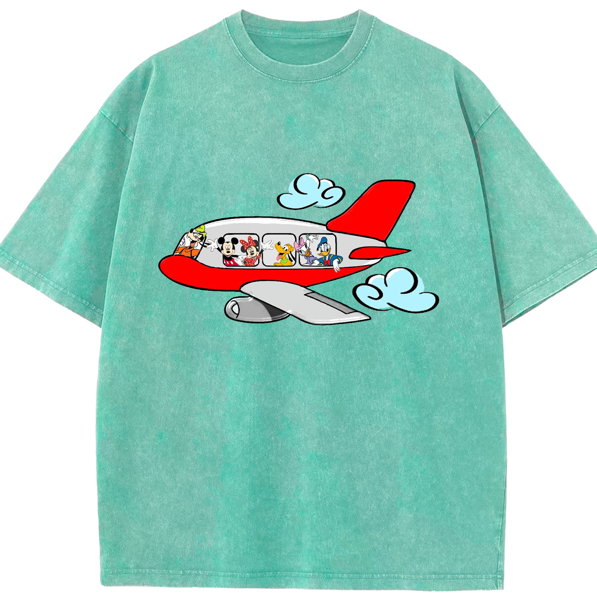 （画像用） ミッキーマウス Mickey Mouse 綿100% ヴィンテージ風 半袖Tシャツ（フロントプリント）